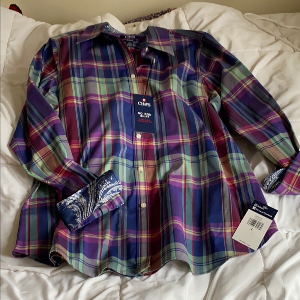 Chaps plaid button down